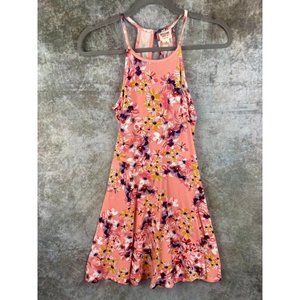 Peach Floral Summer Dress XS